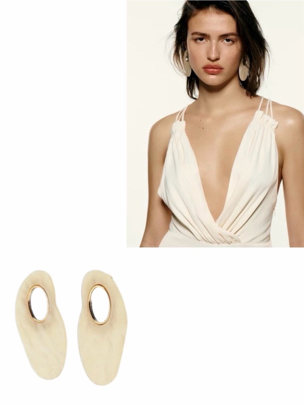 New Zara Irregular-Shaped Mirrored Earrings